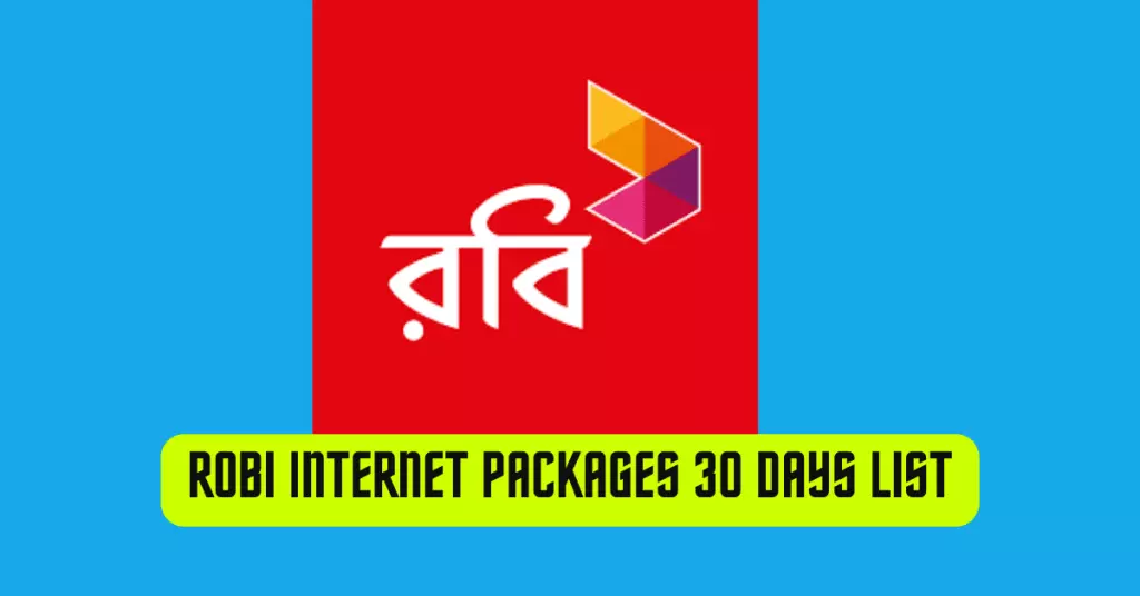 Robi internet packages 30 Days